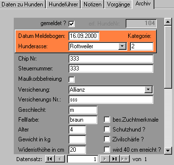 Erfassung Halter und Hunde